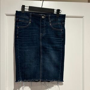 Liverpool Dark Blue High-Rise Denim Pencil Skirt